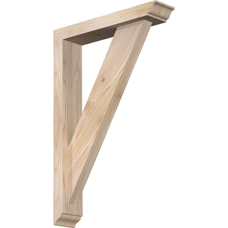 Ekena Millwork Traditional Traditional Smooth Bracket w/ Offset Brace, Douglas Fir, 3 1/2"W x 16"D x 24"H BKT0402X16X24TRA01SDF